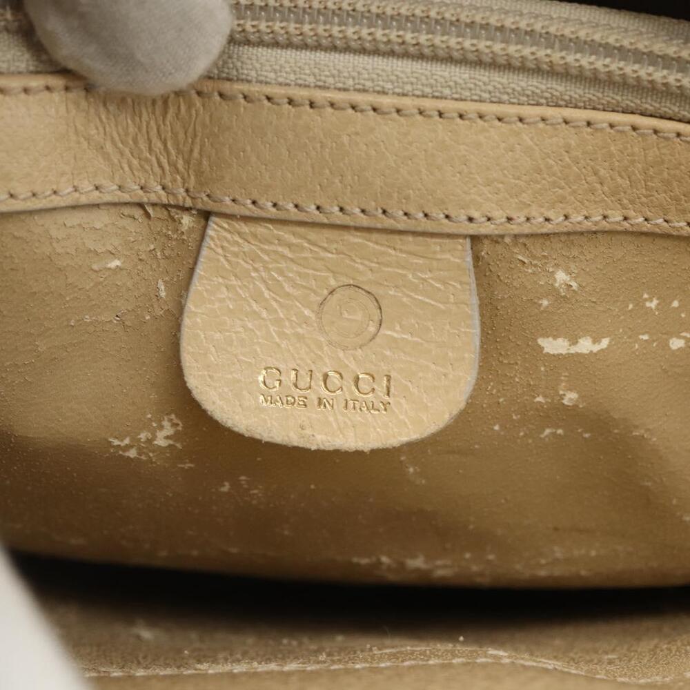 GUCCI Hand Bag Leather Beige Gold 000 1013 0556 Auth 151437 - Picture 10 of 16